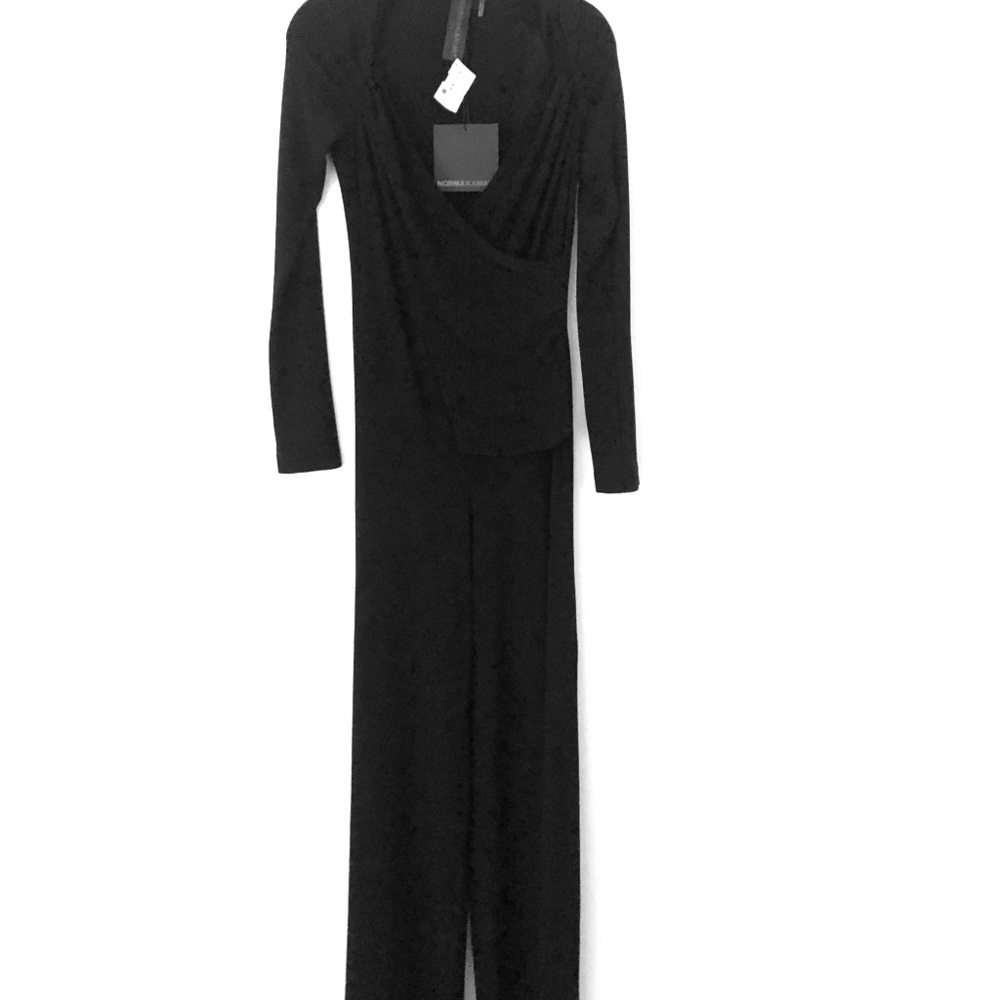 Long Sleeve Sweetheart Side Drape Jumpsuit